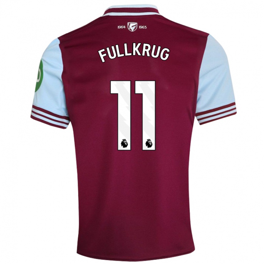 Kids Football Niclas Füllkrug #11 Dark Red Home Jersey 2024/25 T-Shirt Uk