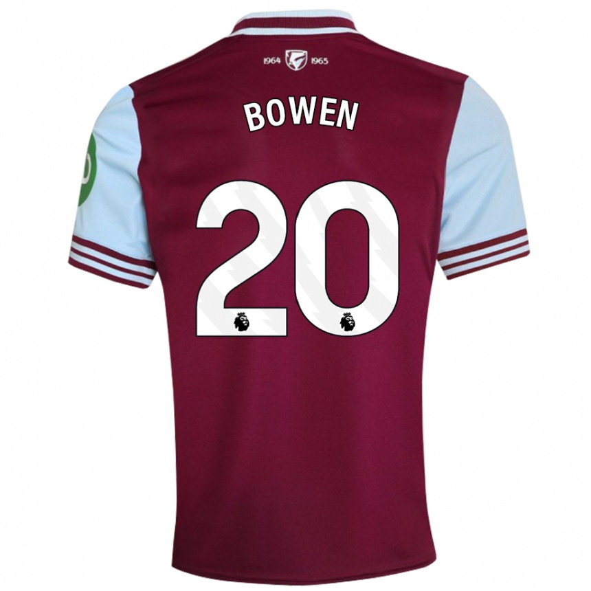 Kids Football Jarrod Bowen #20 Dark Red Home Jersey 2024/25 T-Shirt Uk