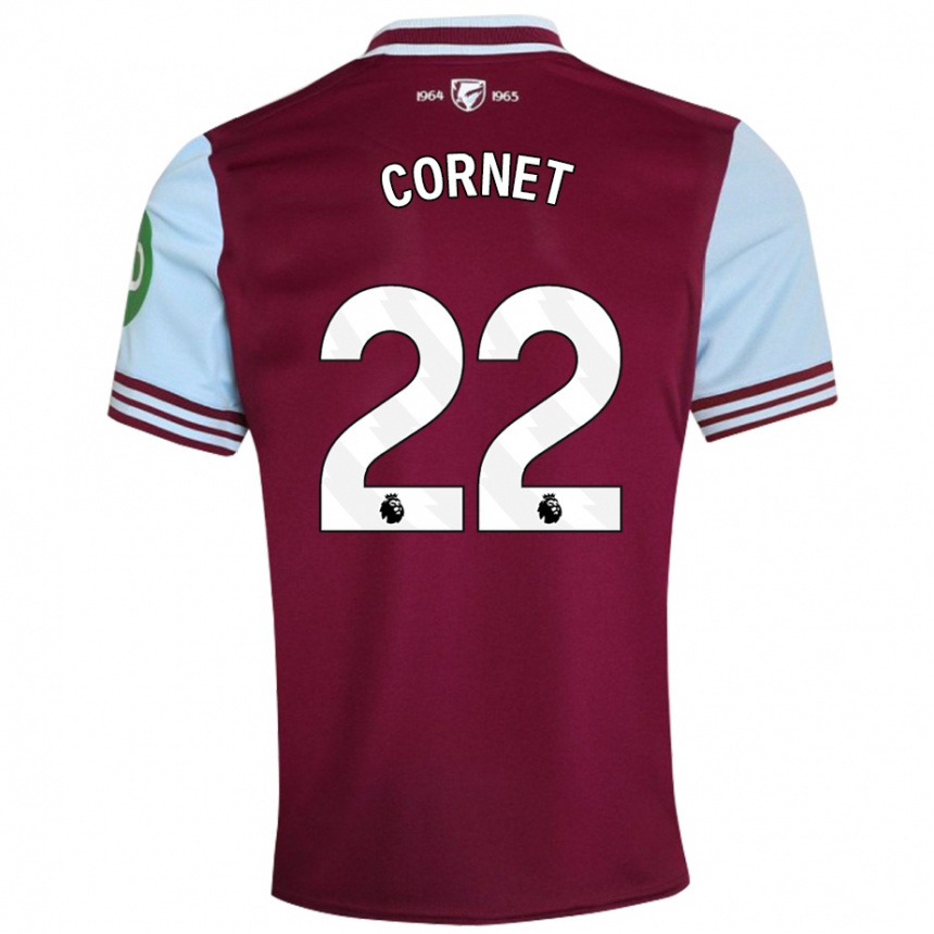 Kids Football Maxwel Cornet #22 Dark Red Home Jersey 2024/25 T-Shirt Uk