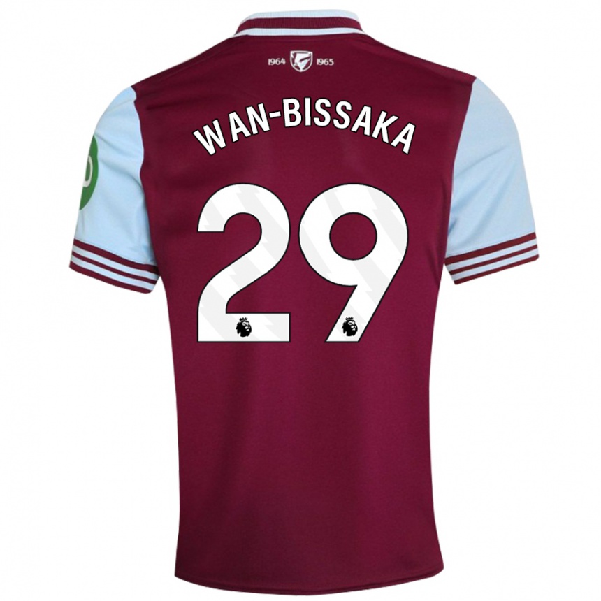 Kids Football Aaron Wan-Bissaka #29 Dark Red Home Jersey 2024/25 T-Shirt Uk