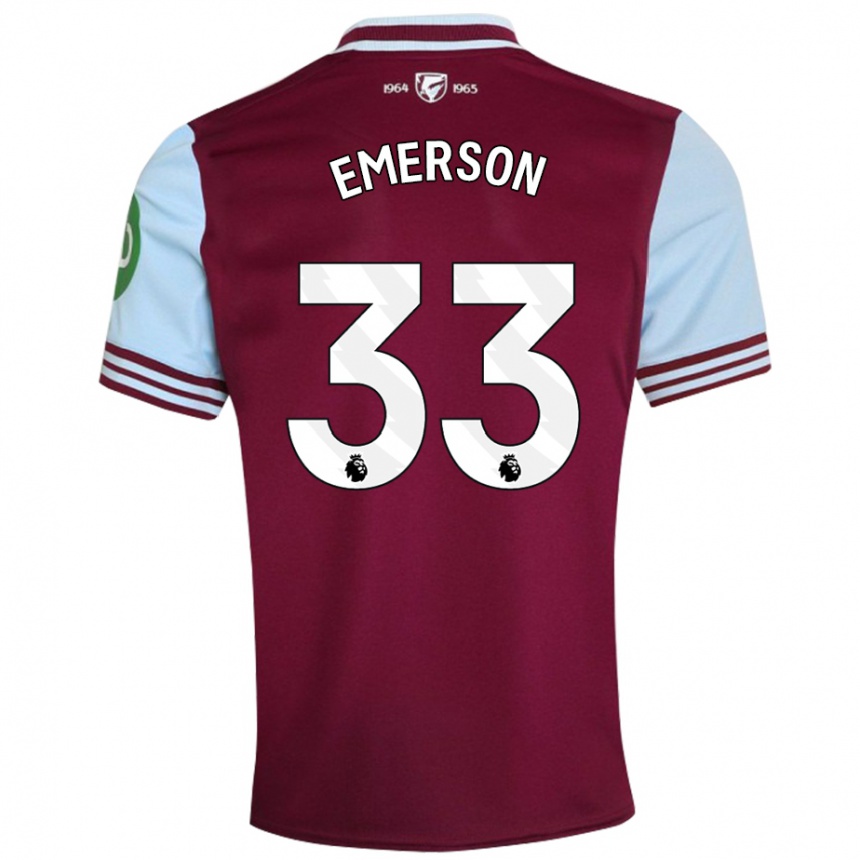 Kids Football Emerson Palmieri #33 Dark Red Home Jersey 2024/25 T-Shirt Uk