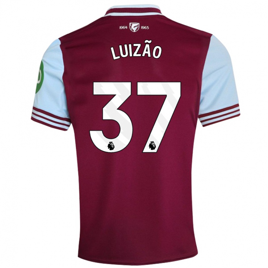 Kids Football Luizão #37 Dark Red Home Jersey 2024/25 T-Shirt Uk