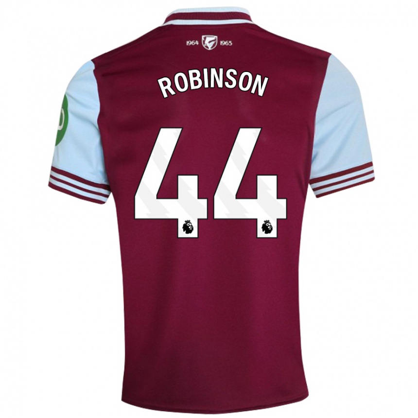 Kids Football Junior Robinson #44 Dark Red Home Jersey 2024/25 T-Shirt Uk