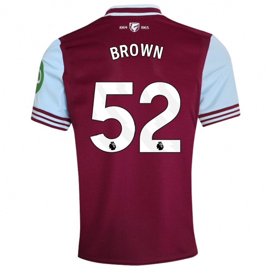 Kids Football Luis Brown #52 Dark Red Home Jersey 2024/25 T-Shirt Uk