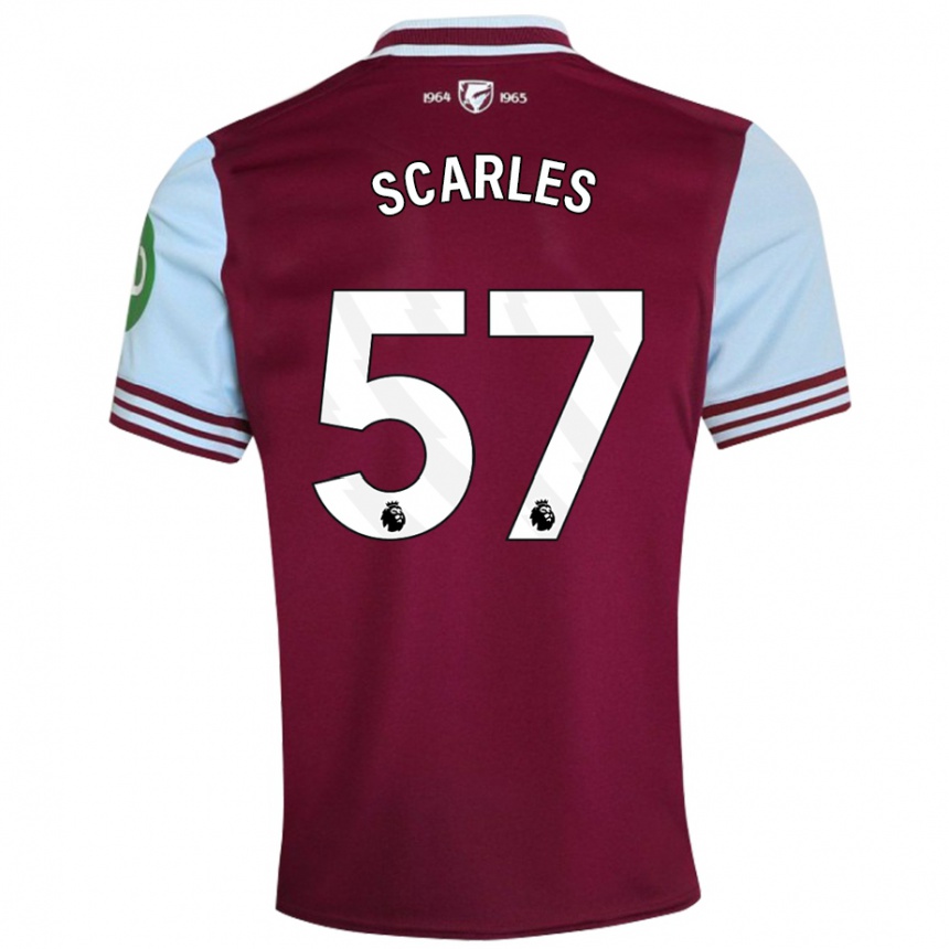 Kids Football Oliver Scarles #57 Dark Red Home Jersey 2024/25 T-Shirt Uk