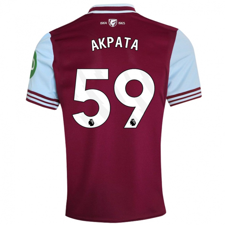 Kids Football Tyron Akpata #59 Dark Red Home Jersey 2024/25 T-Shirt Uk