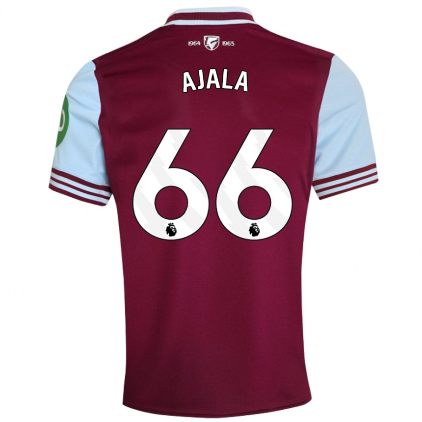 Kids Football Joshua Ajala #66 Dark Red Home Jersey 2024/25 T-Shirt Uk