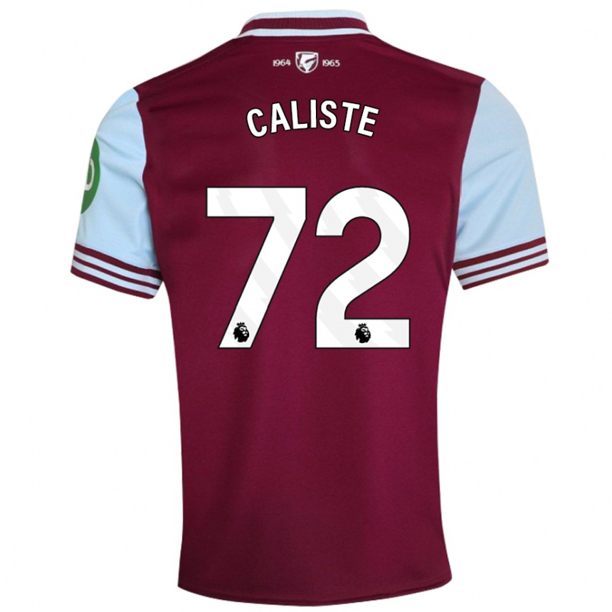 Kids Football Gabriel Caliste #72 Dark Red Home Jersey 2024/25 T-Shirt Uk