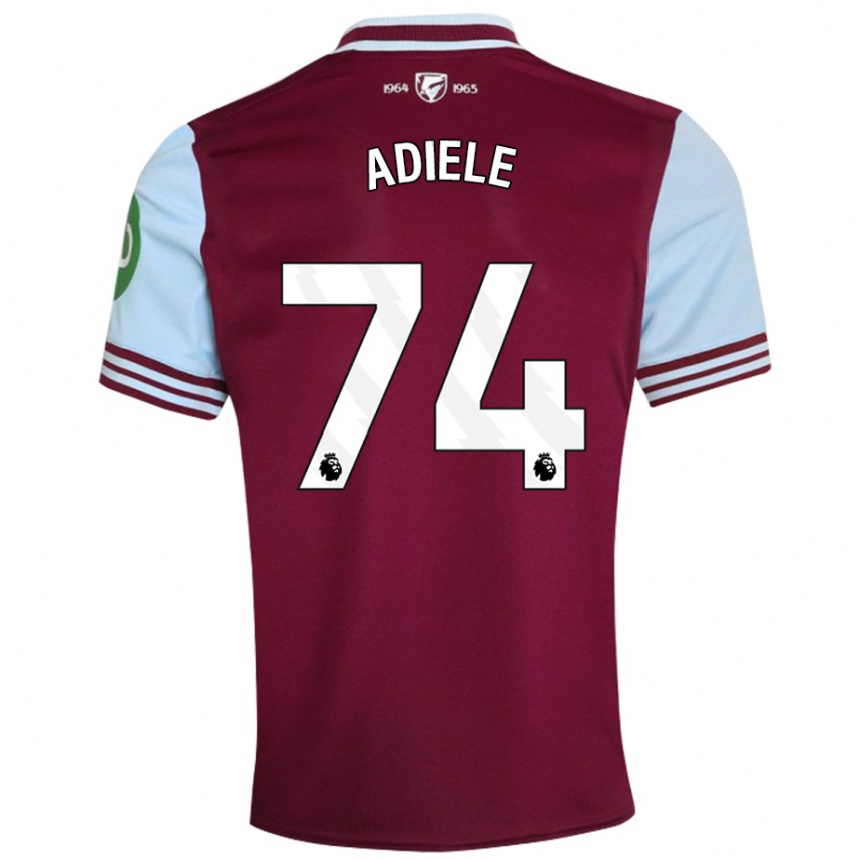 Kids Football Emeka Adiele #74 Dark Red Home Jersey 2024/25 T-Shirt Uk