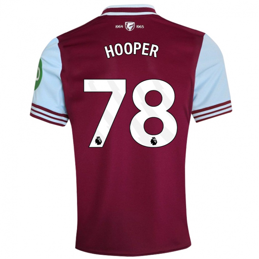 Kids Football Finley Hooper #78 Dark Red Home Jersey 2024/25 T-Shirt Uk