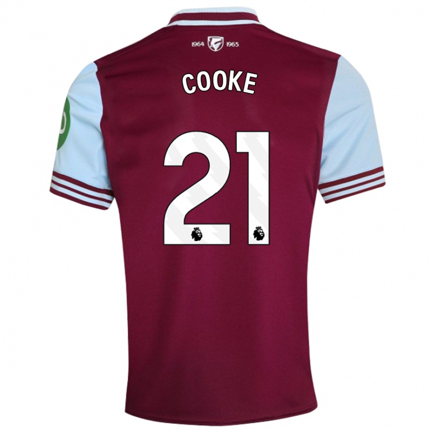 Kids Football Shannon Cooke #21 Dark Red Home Jersey 2024/25 T-Shirt Uk