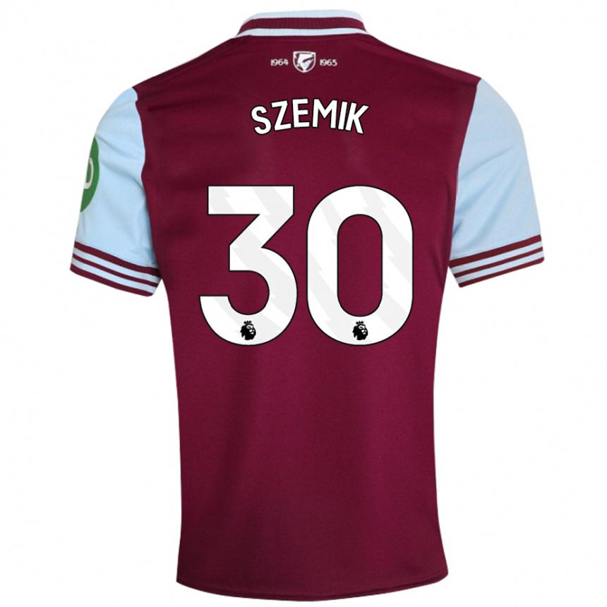 Kids Football Kinga Szemik #30 Dark Red Home Jersey 2024/25 T-Shirt Uk