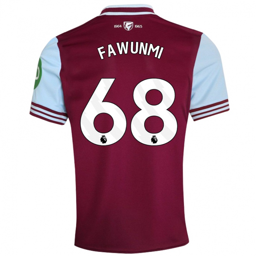 Kids Football Favour Fawunmi #68 Dark Red Home Jersey 2024/25 T-Shirt Uk