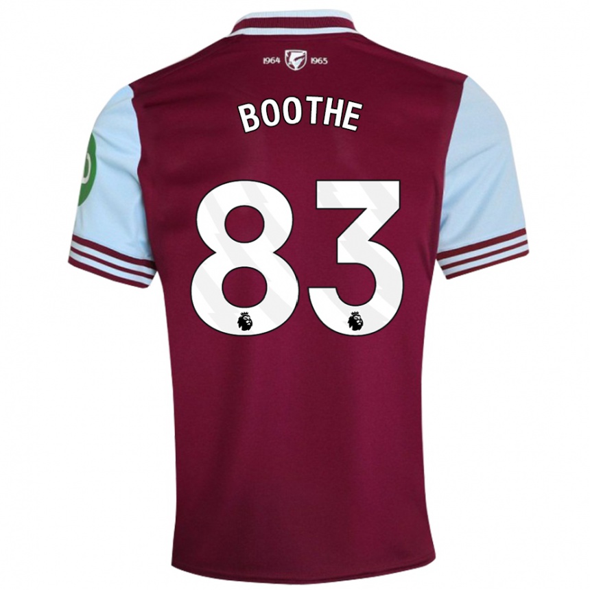 Kids Football Sebastian Boothe #83 Dark Red Home Jersey 2024/25 T-Shirt Uk