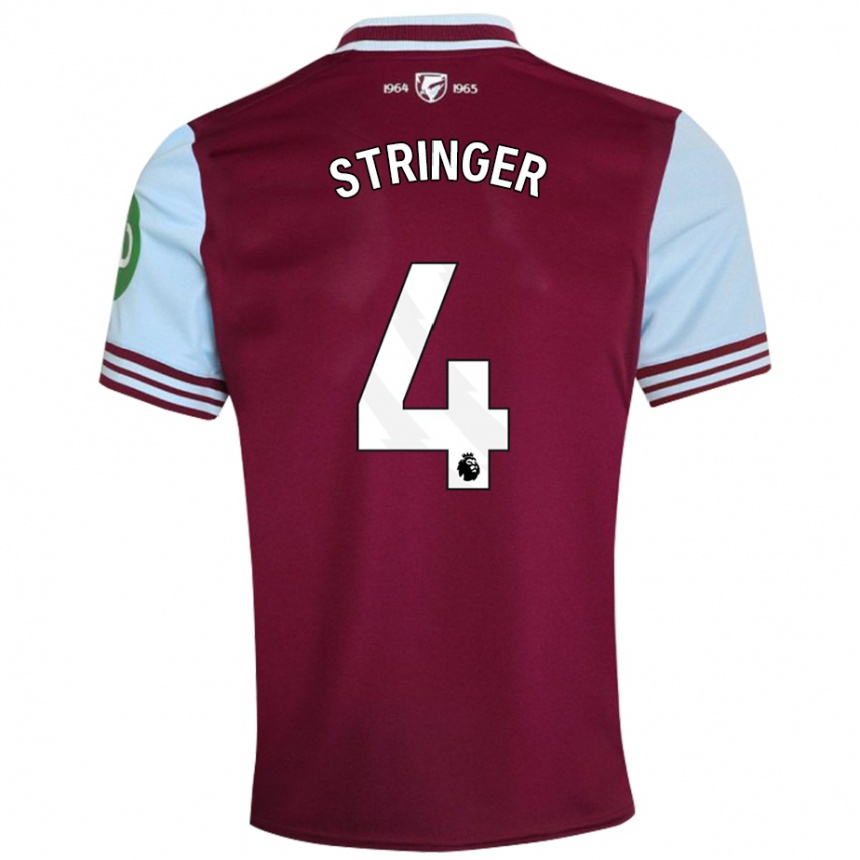 Kids Football Abbey Leigh Stringer #4 Dark Red Home Jersey 2024/25 T-Shirt Uk