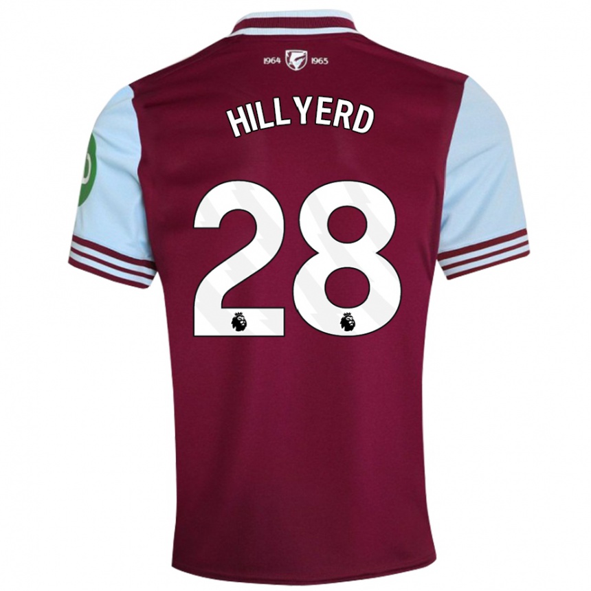 Kids Football Sophie Hillyerd #28 Dark Red Home Jersey 2024/25 T-Shirt Uk