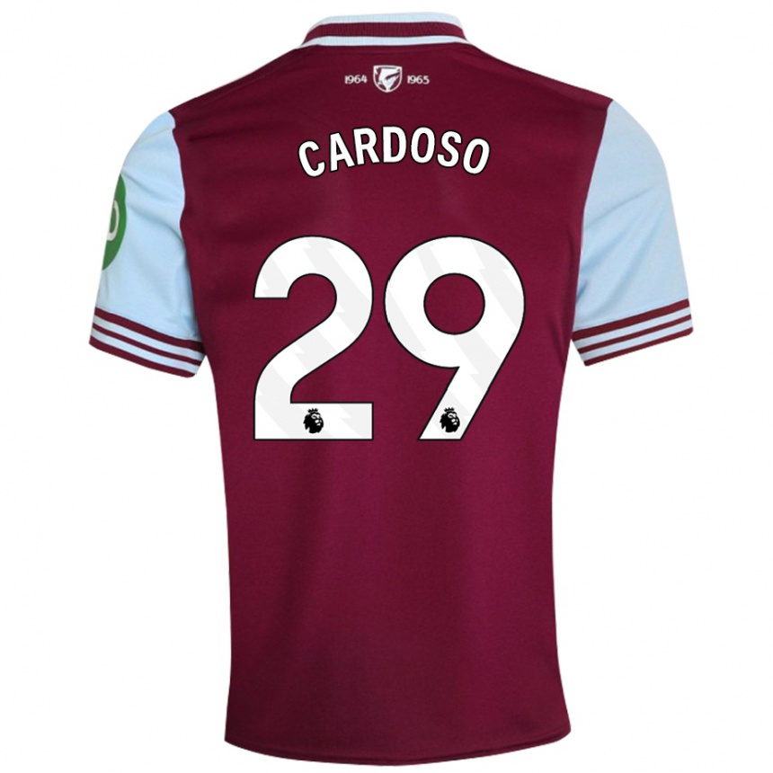 Kids Football Goncalo Cardoso #29 Dark Red Home Jersey 2024/25 T-Shirt Uk