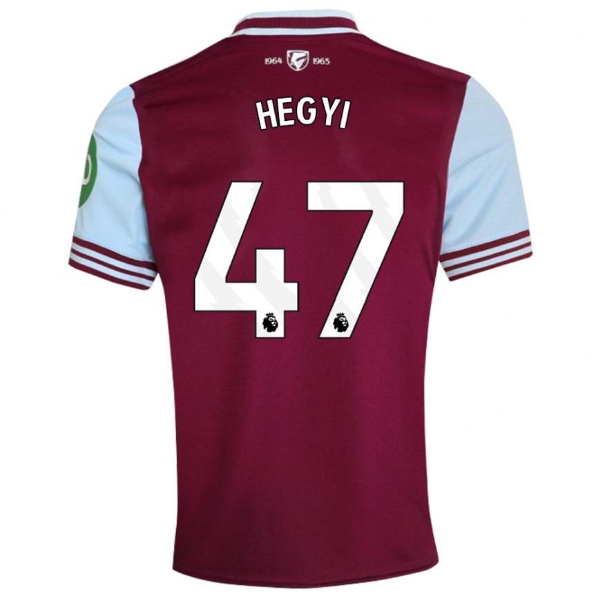 Kids Football Krisztian Hegyi #47 Dark Red Home Jersey 2024/25 T-Shirt Uk