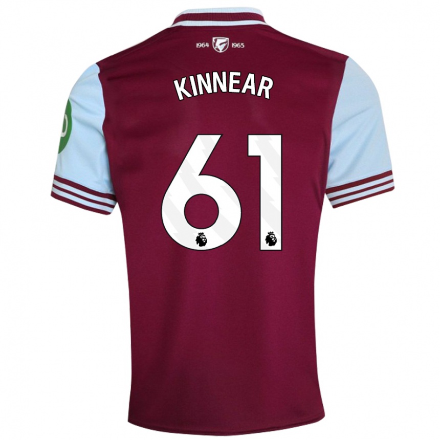 Kids Football Brian Kinnear #61 Dark Red Home Jersey 2024/25 T-Shirt Uk