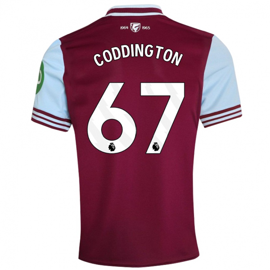 Kids Football Remy Coddington #67 Dark Red Home Jersey 2024/25 T-Shirt Uk