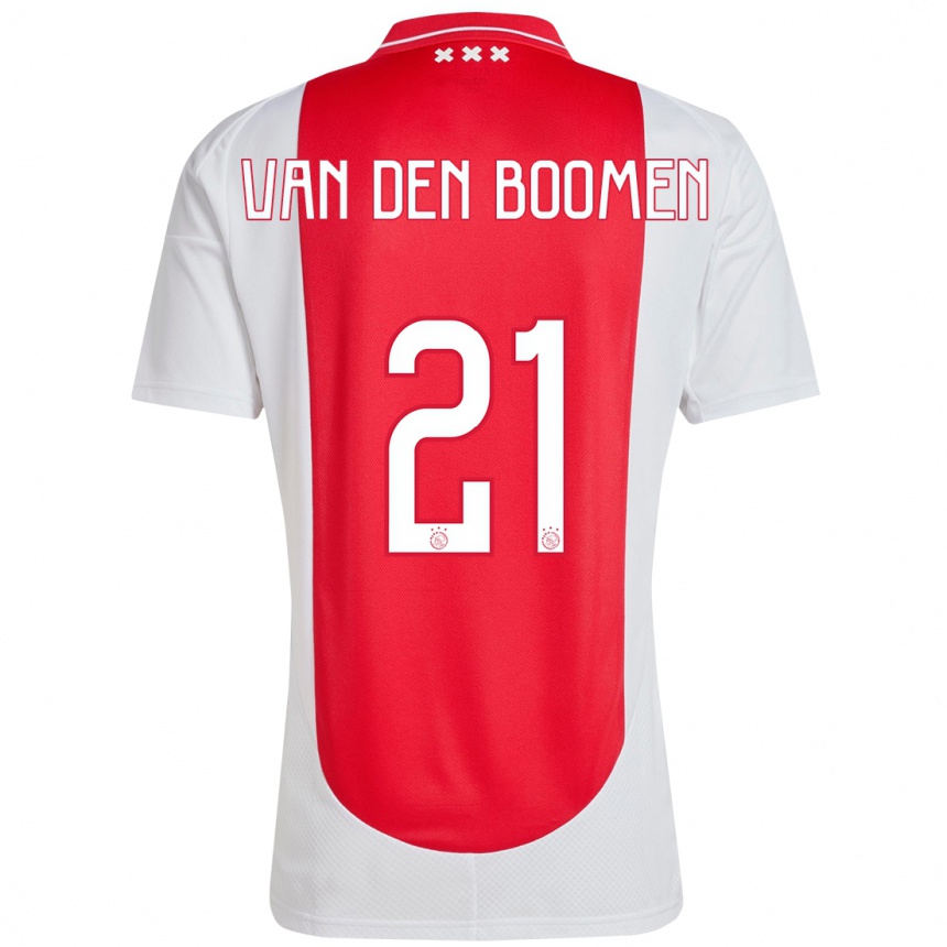 Kids Football Branco Van Den Boomen #21 Red White Home Jersey 2024/25 T-Shirt Uk