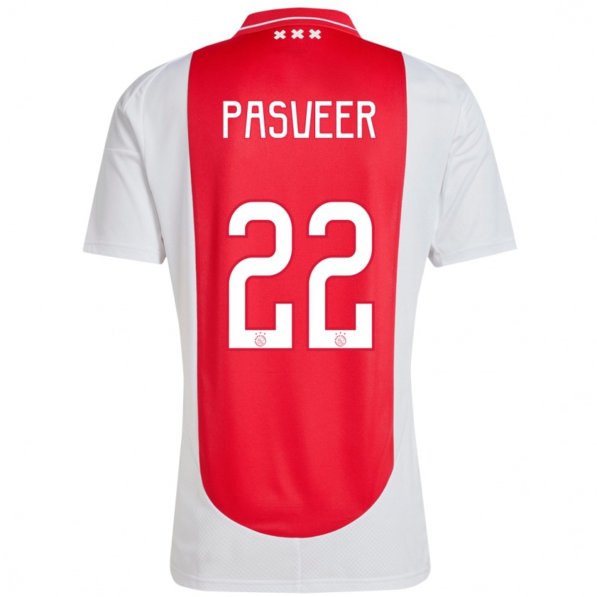 Kids Football Remko Pasveer #22 Red White Home Jersey 2024/25 T-Shirt Uk