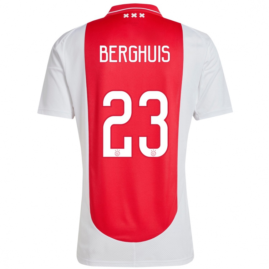 Kids Football Steven Berghuis #23 Red White Home Jersey 2024/25 T-Shirt Uk