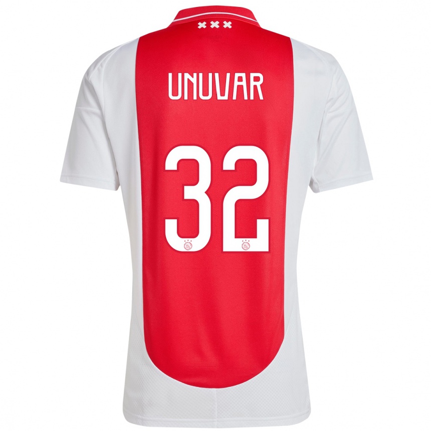 Kids Football Naci Ünüvar #32 Red White Home Jersey 2024/25 T-Shirt Uk