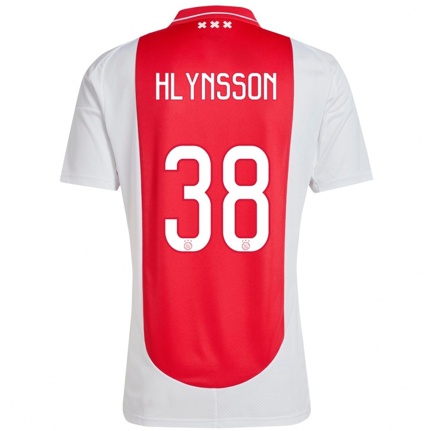 Kids Football Kristian Hlynsson #38 Red White Home Jersey 2024/25 T-Shirt Uk