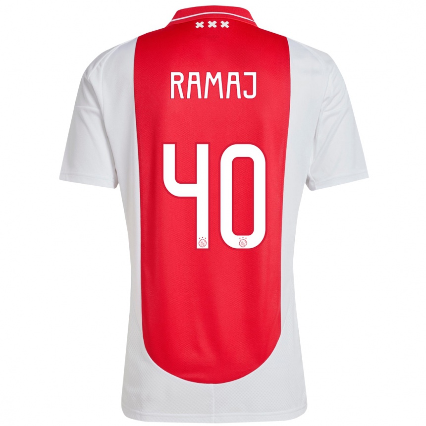 Kids Football Diant Ramaj #40 Red White Home Jersey 2024/25 T-Shirt Uk