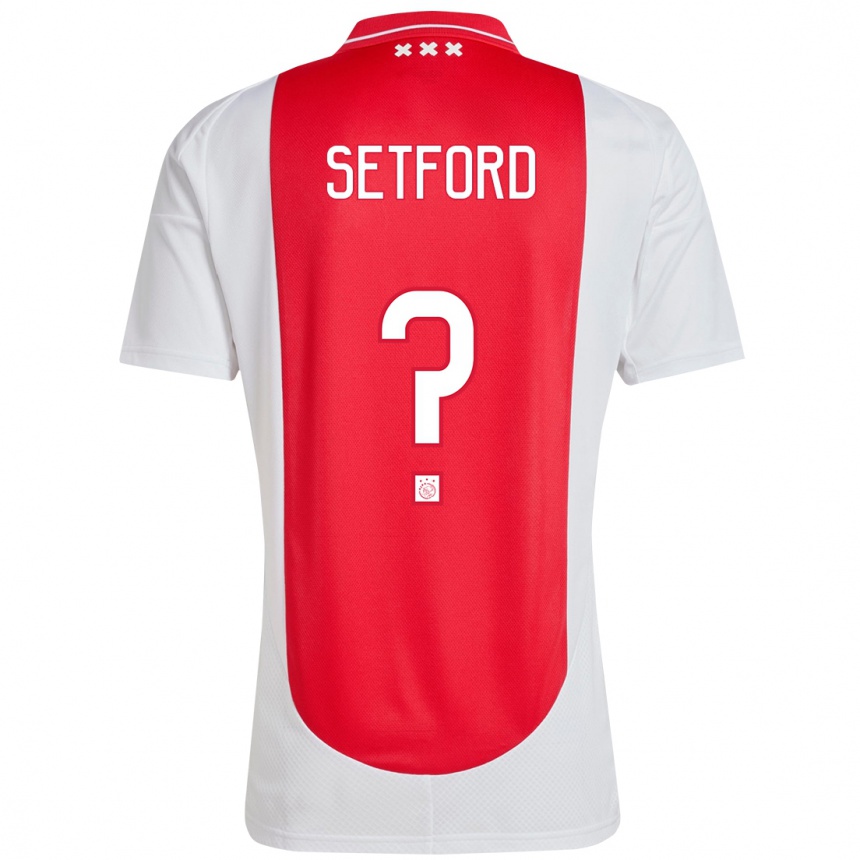 Kids Football Charlie Setford #0 Red White Home Jersey 2024/25 T-Shirt Uk