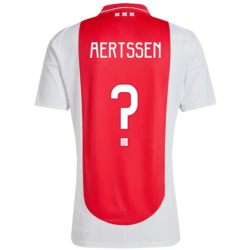 Kids Football Olivier Aertssen #0 Red White Home Jersey 2024/25 T-Shirt Uk