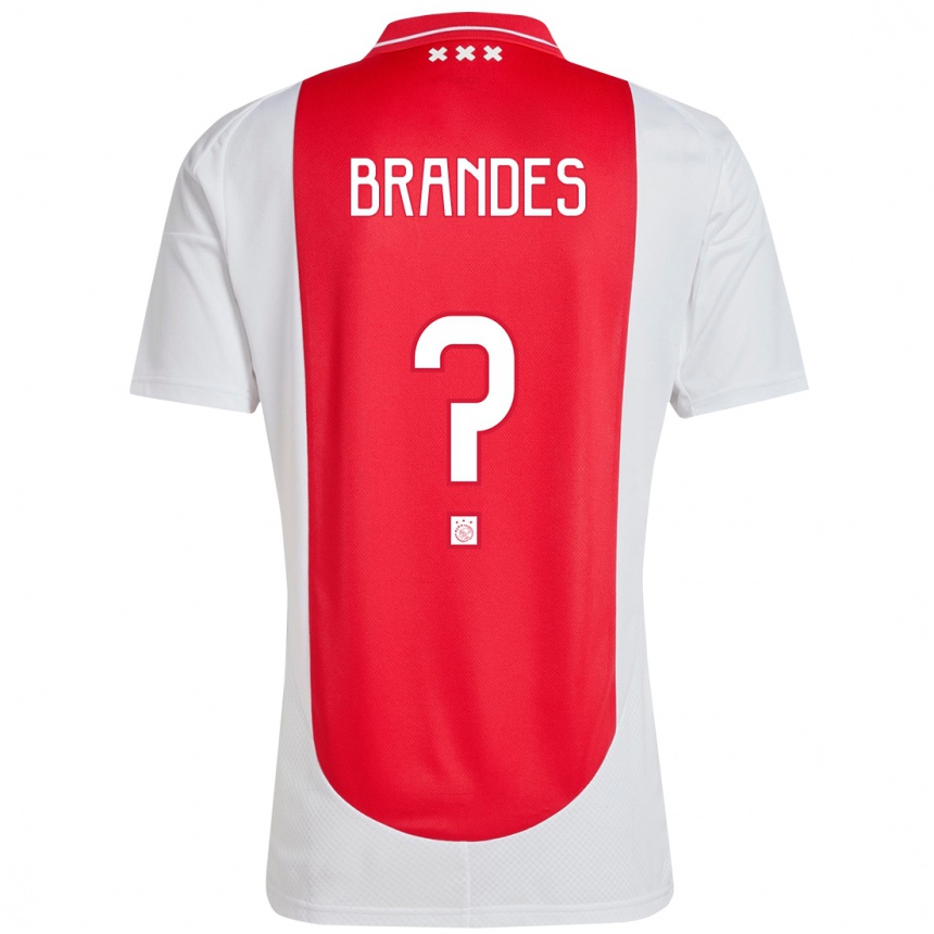 Kids Football Julian Brandes #0 Red White Home Jersey 2024/25 T-Shirt Uk