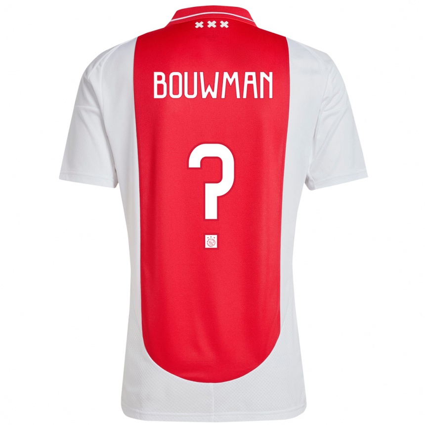 Kids Football Aaron Bouwman #0 Red White Home Jersey 2024/25 T-Shirt Uk