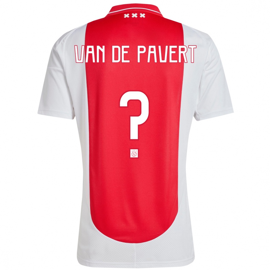 Kids Football Ryan Van De Pavert #0 Red White Home Jersey 2024/25 T-Shirt Uk