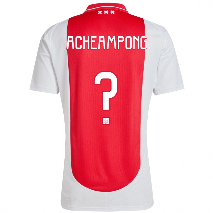 Kids Football Levi Acheampong #0 Red White Home Jersey 2024/25 T-Shirt Uk