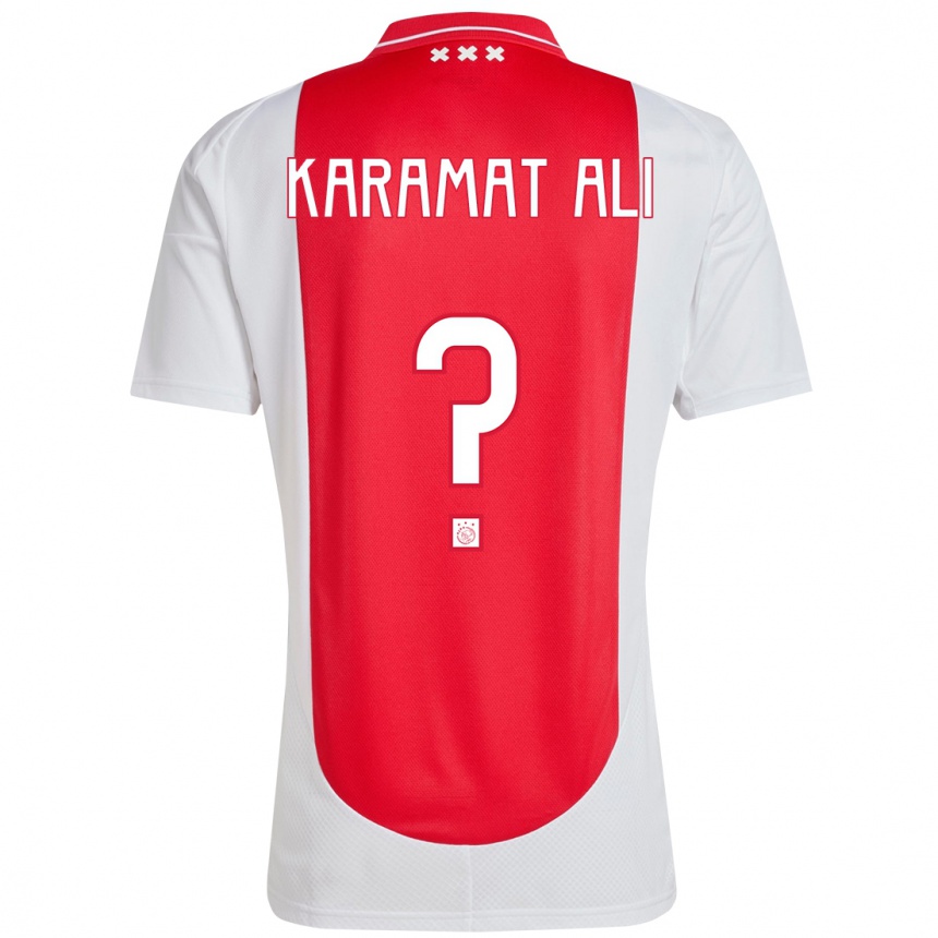 Kids Football Yaïr Karamat Ali #0 Red White Home Jersey 2024/25 T-Shirt Uk