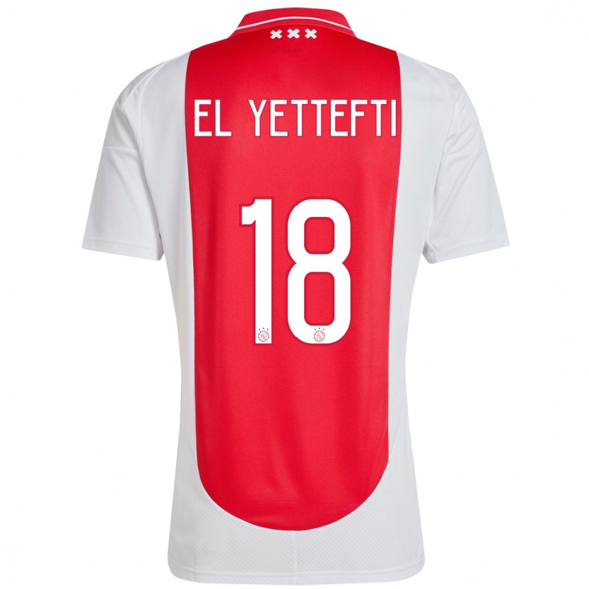 Kids Football Adil Amghar El Yettefti #18 Red White Home Jersey 2024/25 T-Shirt Uk