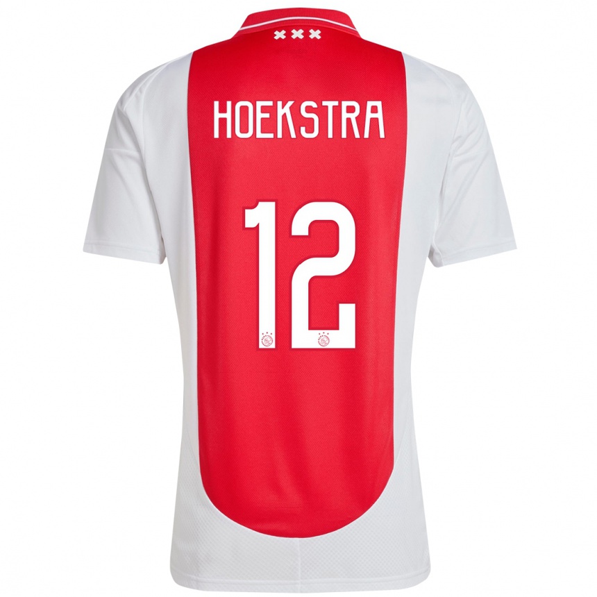 Kids Football Isabelle Hoekstra #12 Red White Home Jersey 2024/25 T-Shirt Uk