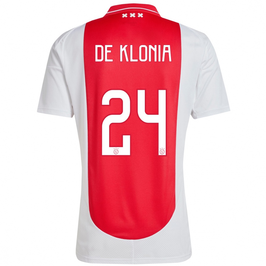 Kids Football Daliyah De Klonia #24 Red White Home Jersey 2024/25 T-Shirt Uk