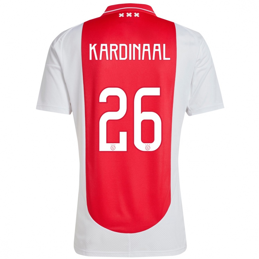 Kids Football Isa Kardinaal #26 Red White Home Jersey 2024/25 T-Shirt Uk