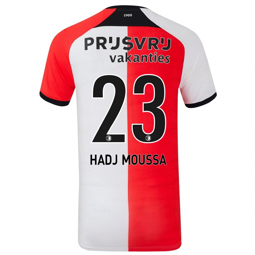 Kids Football Anis Hadj Moussa #23 Red White Home Jersey 2024/25 T-Shirt Uk