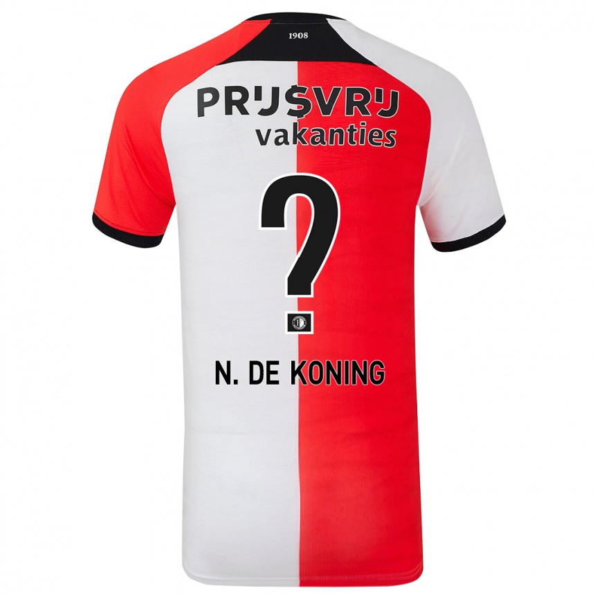 Kids Football Nick De Koning #0 Red White Home Jersey 2024/25 T-Shirt Uk