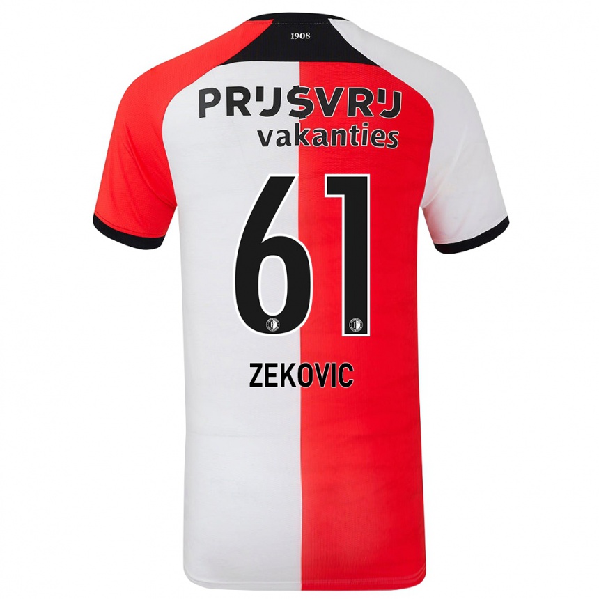 Kids Football Aleks Zekovic #61 Red White Home Jersey 2024/25 T-Shirt Uk