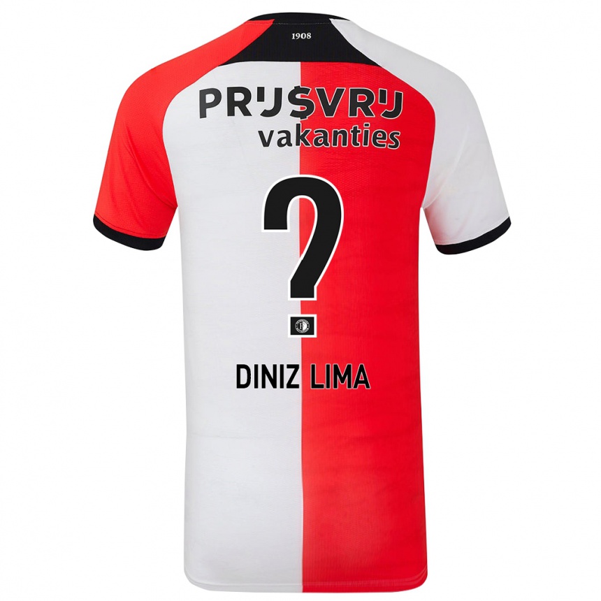 Kids Football Lucas Diniz Lima #0 Red White Home Jersey 2024/25 T-Shirt Uk