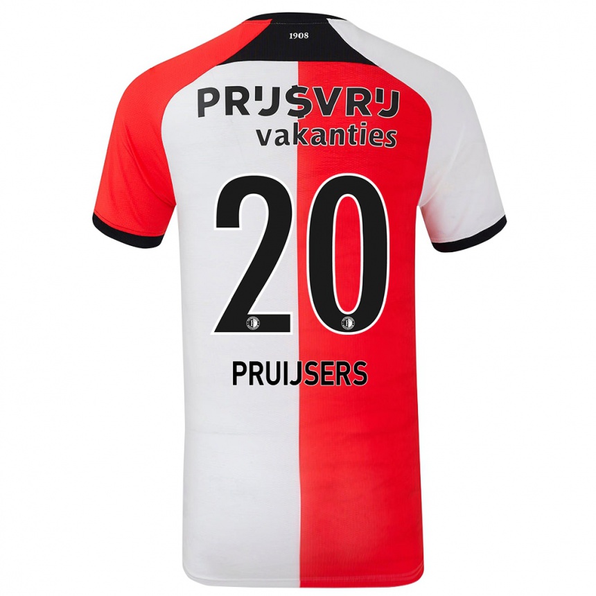 Kids Football Tom Pruijsers #20 Red White Home Jersey 2024/25 T-Shirt Uk