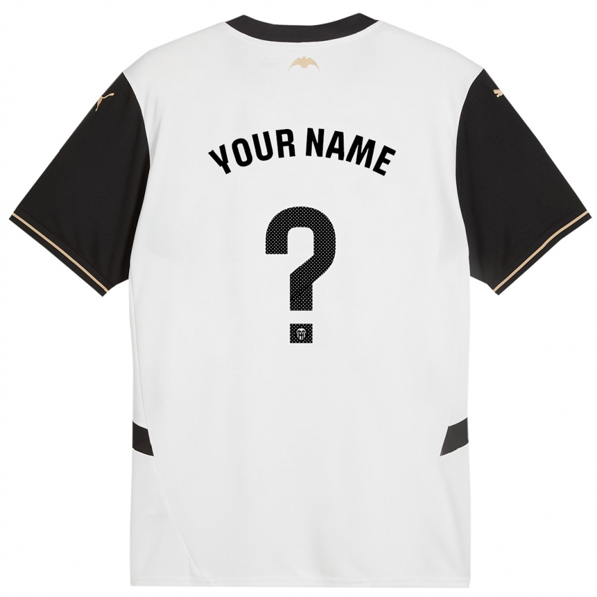 Kids Football Your Name #0 White Black Home Jersey 2024/25 T-Shirt Uk