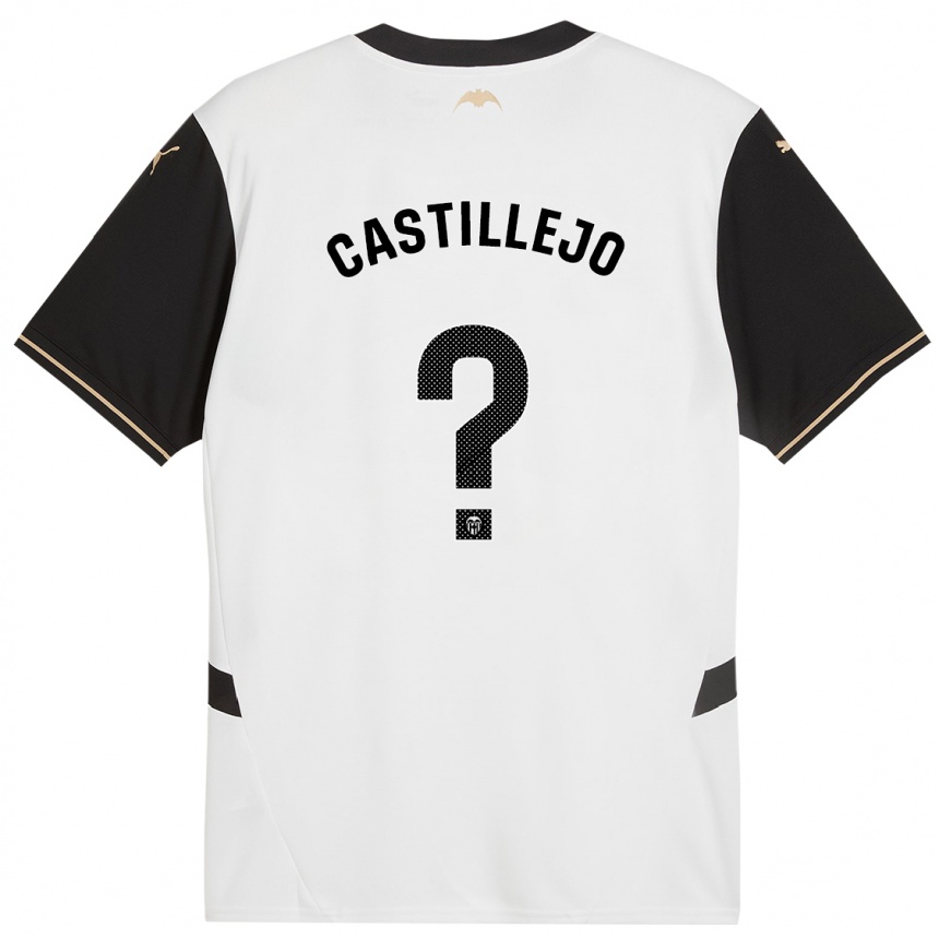 Kids Football Samu Castillejo #0 White Black Home Jersey 2024/25 T-Shirt Uk