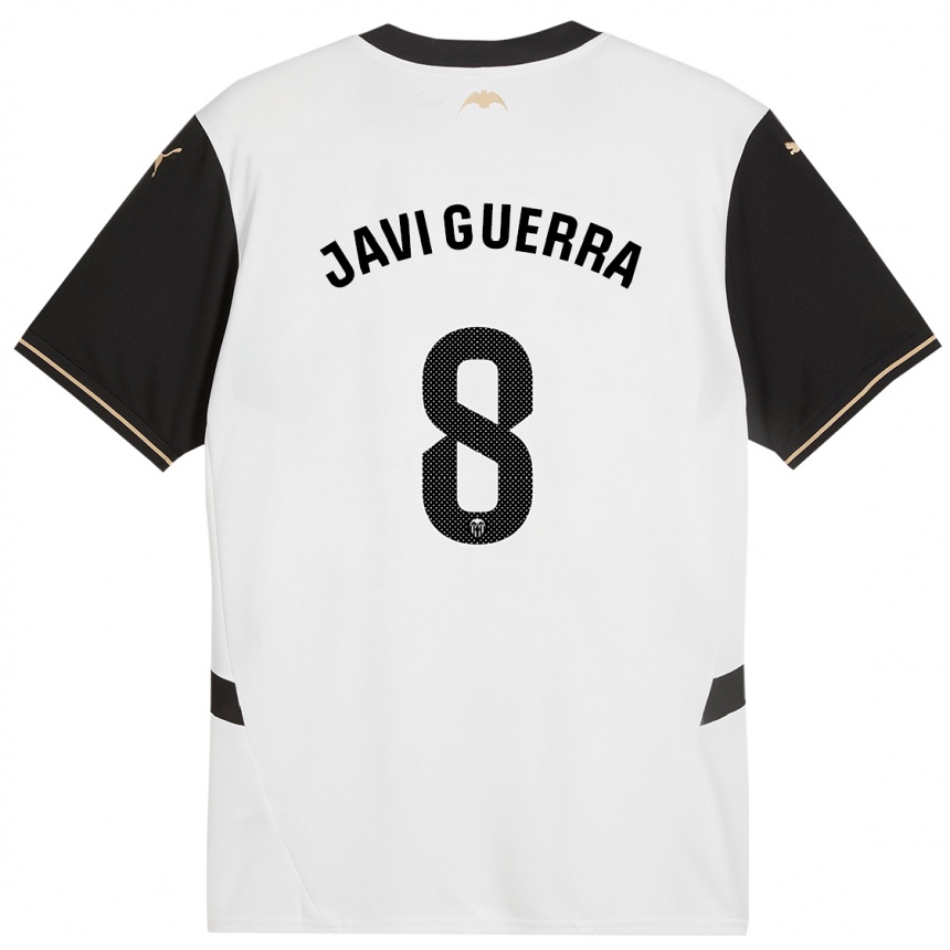 Kids Football Javi Guerra #8 White Black Home Jersey 2024/25 T-Shirt Uk