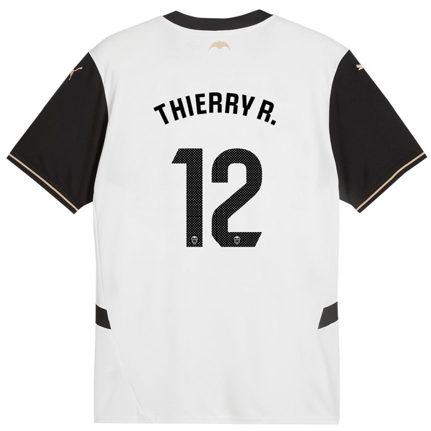 Kids Football Thierry Correia #12 White Black Home Jersey 2024/25 T-Shirt Uk